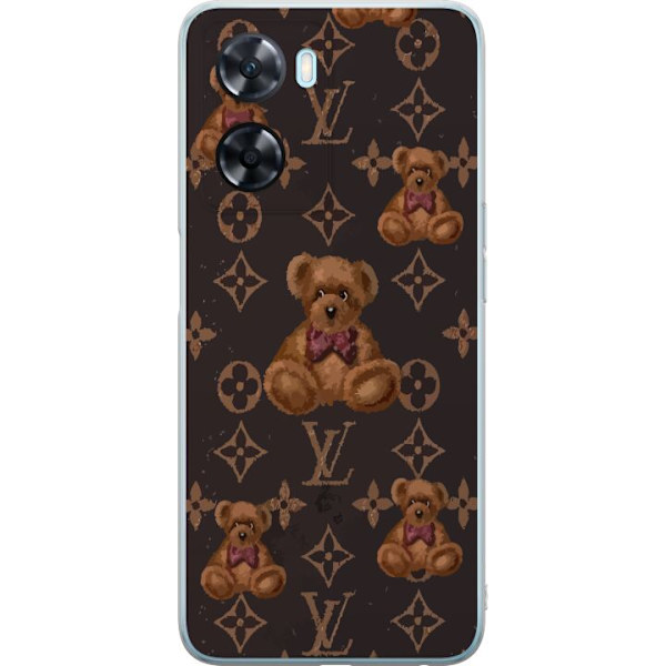 OnePlus Nord N20 SE Läpinäkyvä kuori Louis Vuitton Teddykarhu Kuvio Ylellinen Muotisuunnittelu Suosittu Motiivi Muoti-Trendi Ylelliset Asusteet