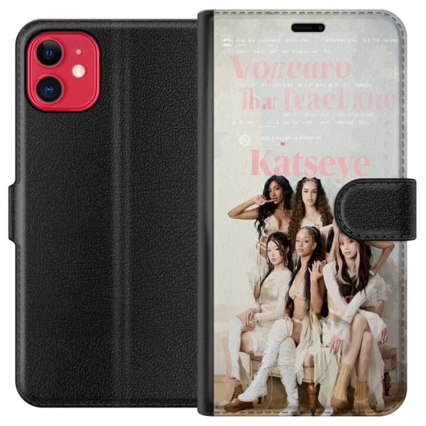 Kompatibelt Plånboksfodral till Apple iPhone 11 KATSEYE elegant grupporträtt beige