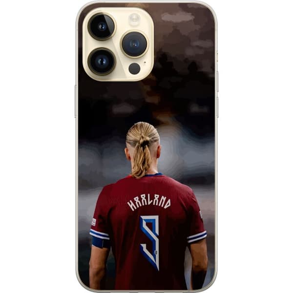 Kompatibelt Mobildeksel til Apple iPhone 14 Pro Max Haaland i Norges landslag med nummer 9 på ryggen rød