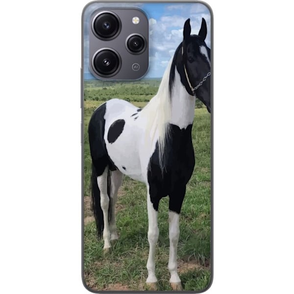 Xiaomi Redmi 12 Gennemsigtig cover Hestemagi - stiliseret hest i en rolig farveskala