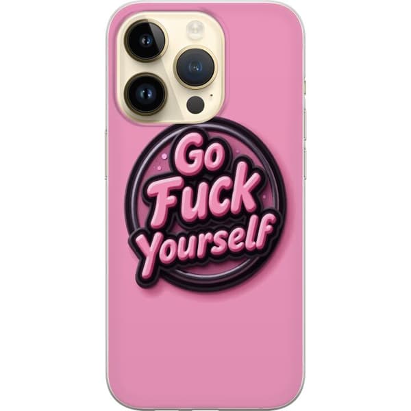 Kompatibelt Mobildeksel til Apple iPhone 14 Pro Rosa 3D textposter