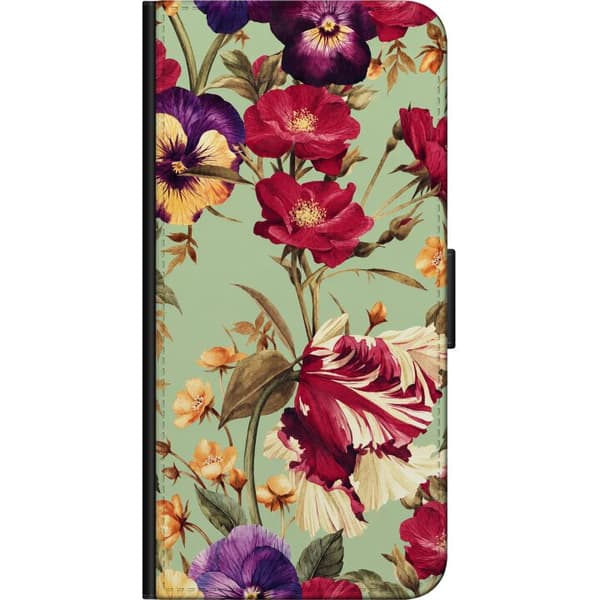 Kompatibel Tegnebogsetui til Xiaomi Redmi Note 10S Grøn blomsterdrøm grøn