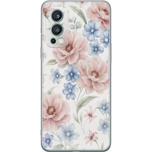 OnePlus Nord 2 5G Genomskinligt Skal Romantiska blommor