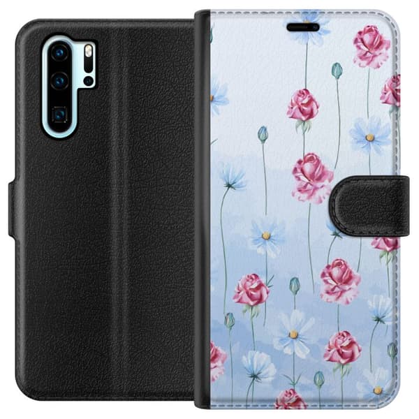 Kompatibel Tegnebogsetui til Huawei P30 Pro Kronbladsdrøm himmelblå