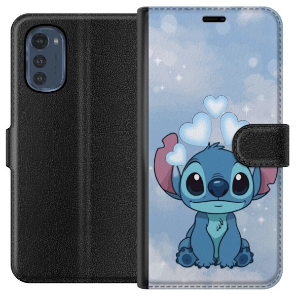 Motorola Moto E32s Tegnebogsetui Stitch Hoppende Glæde - Sjov