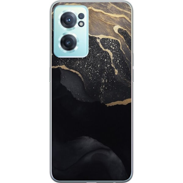 OnePlus Nord CE 2 5G Gennemsigtig cover Sort guld abstrakt