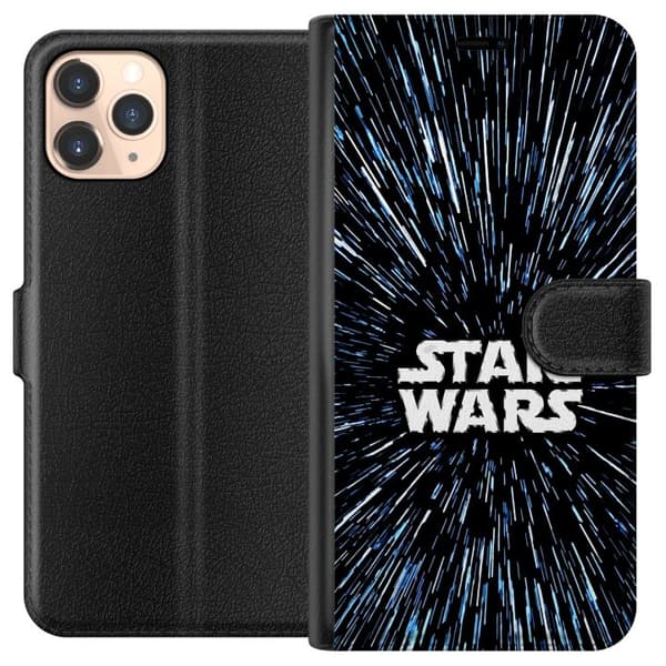 Kompatibel Tegnebogsetui til Apple iPhone 11 Pro Star Wars-logo med hyperspace-stjerner i ikonisk sci-fi-design sort