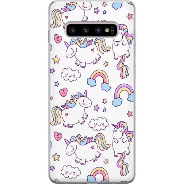 Samsung Galaxy S10+ Gennemsigtig cover Unicorn Mønster