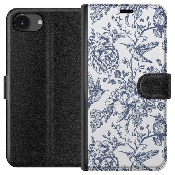 Apple iPhone 16e Plånboksfodral Blomster & Fåglar – romant