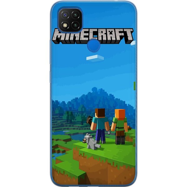 Xiaomi Redmi 9C NFC Genomskinligt Skal Minecraft Key Art