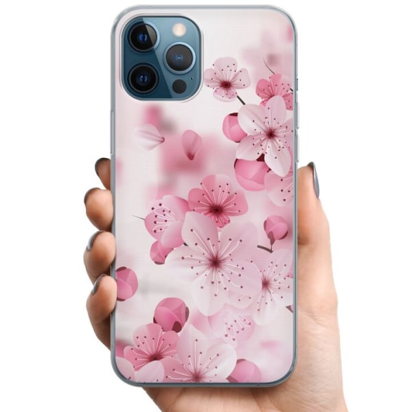 Apple iPhone 12 Pro TPU Mobildeksel Kirsebærblomst