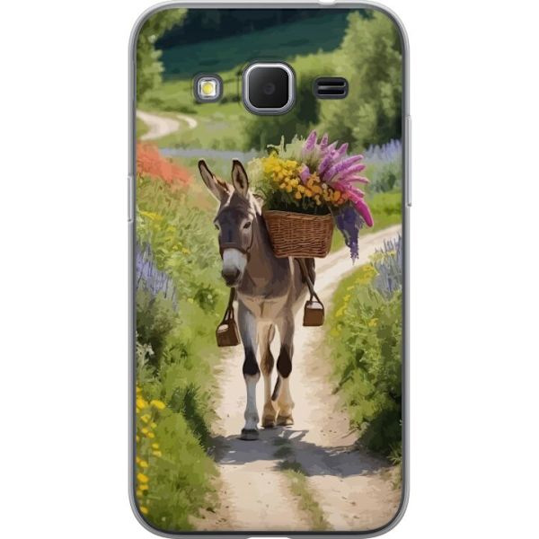 Samsung Galaxy Core Prime Genomskinligt Skal Åsna Djurmotiv Rolig Design Naturmotiv Populär Dekor Humor Grafiskt Djurtema Exotiskt