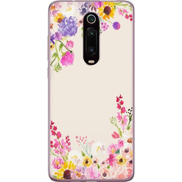 Kompatibelt Mobildeksel til Xiaomi Mi 9T Pro  Blommig akvarellram