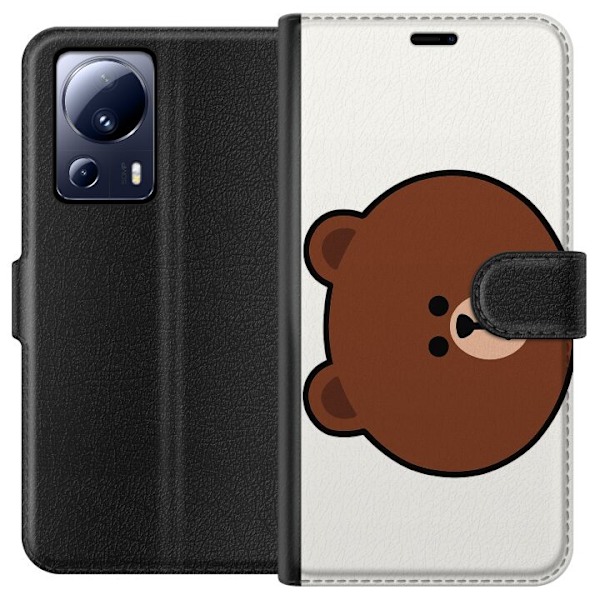 Xiaomi 13 Lite Tegnebogsetui line friends brown