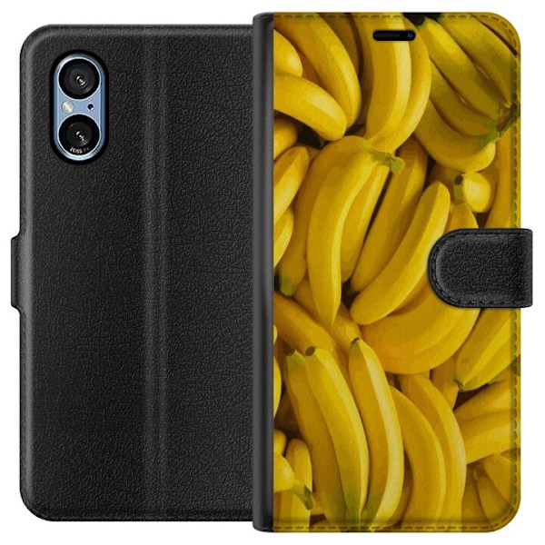 Sony Xperia 5 V Plånboksfodral Banana Pattern – lekfullt m
