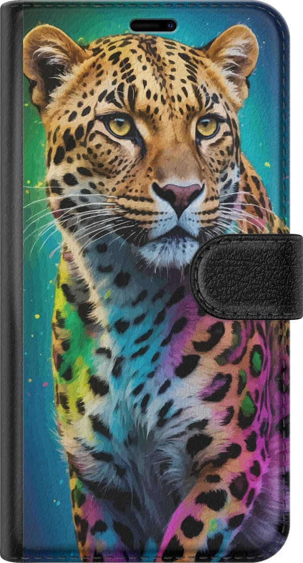 Kompatibelt Plånboksfodral till Samsung Galaxy S23 Leopard