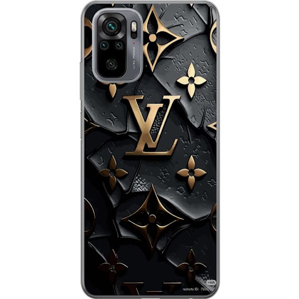 Xiaomi Redmi Note 10S Gjennomsiktig deksel Louis Vuitton Mørk Modus Design Svart Luksus Stil Mote Populære Grafisk Mønster Moteikon Luksusmerke