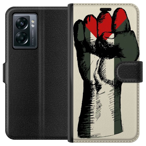 OnePlus Nord N300 Plånboksfodral Hand knuten i Palestinas färger – kraftfull symbol för frihetsrörelsen