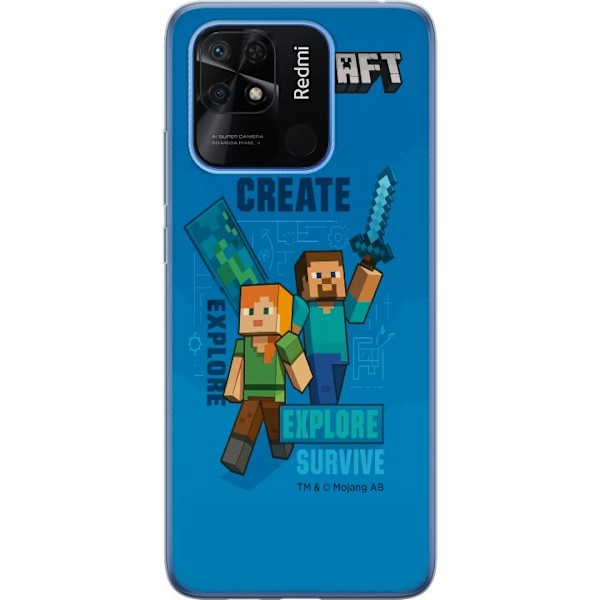 Xiaomi Redmi 10C Genomskinligt Skal Minecraft Caves