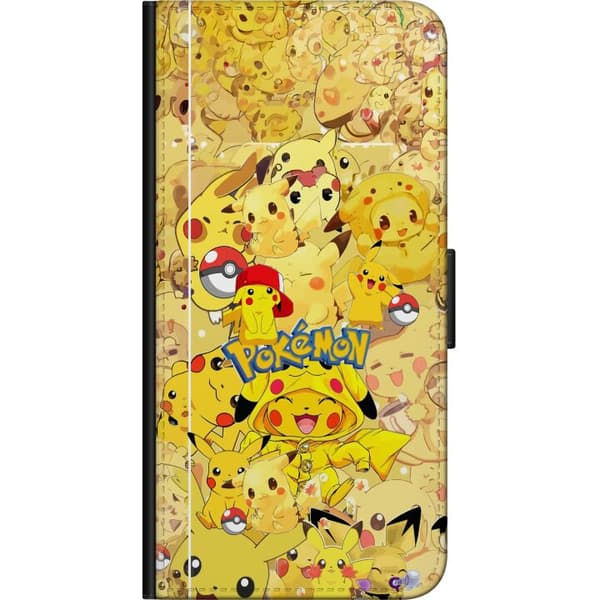 Kompatibel Tegnebogsetui til OnePlus 7 Pro Sød Pikachu-collage med Pokémon-tema i bløde gule nuancer gul