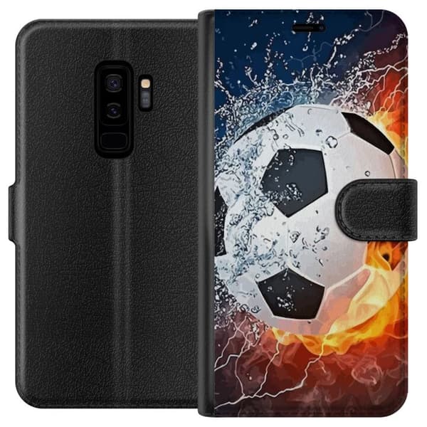 Kompatibelt Plånboksfodral till Samsung Galaxy S9+ Fotboll Eld
