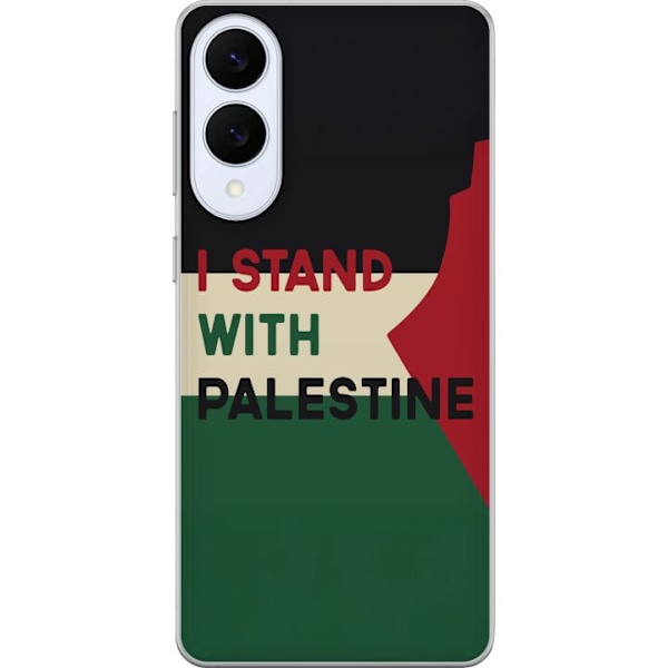 Samsung Galaxy S25 Edge Genomskinligt Skal Stand with Palestine – solidaritetsdesign med starkt budskap