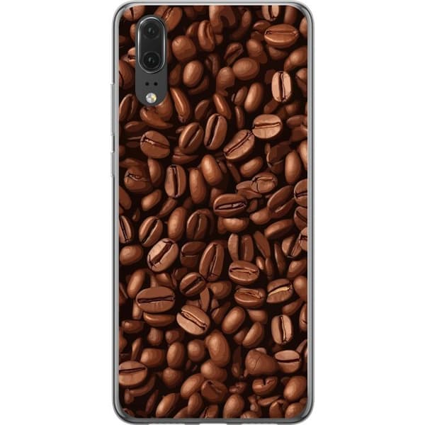 Kompatibelt Mobildeksel til Huawei P20 Kaffebönor närbild brun