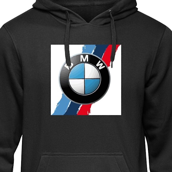 Hoodie för Vuxen | Bekväm Huvtröja BMW Ränder svart L