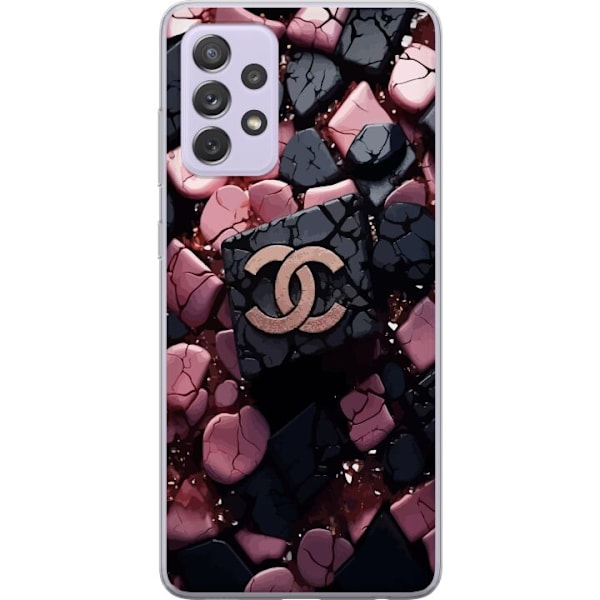 Samsung Galaxy A52s 5G Läpinäkyvä kuori Chanel Musta ja Pinkki