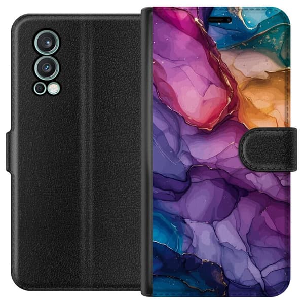 Kompatibel Tegnebogsetui til OnePlus Nord 2 5G Farverige stenar