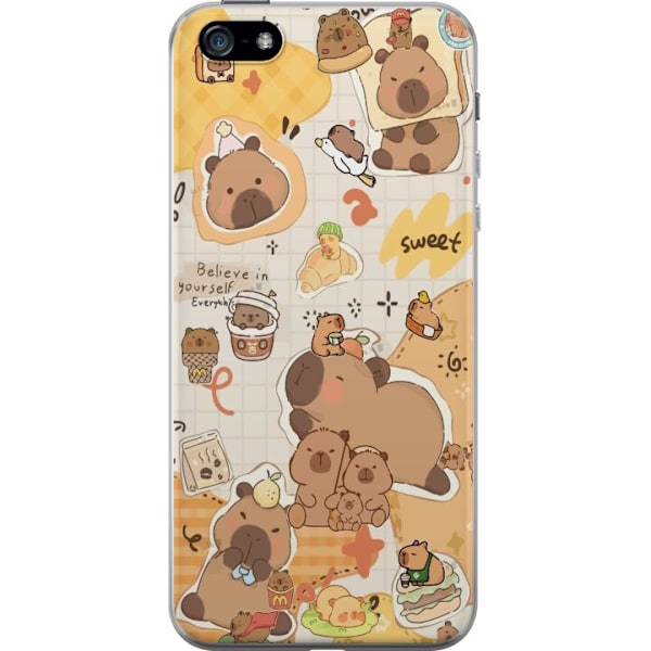 Apple iPhone 5 Genomskinligt Skal Kawaii capybara mobilskal med gulliga djurmotiv