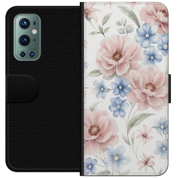 Kompatibelt Plånboksfodral till OnePlus 9 Pro Romantiska blommor