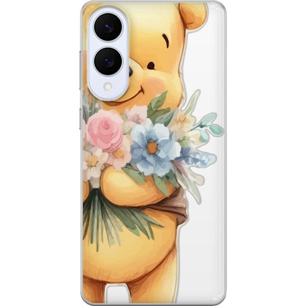Samsung Galaxy S25 Edge Gennemsigtig cover Nalle Puh med bloms