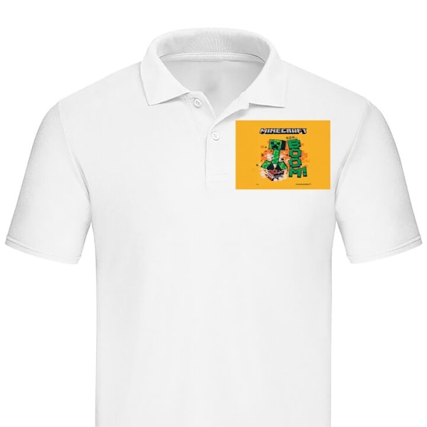 Poloshirt til Voksen | Elegant Poloshirt Minecraft Boom Hvid Stor