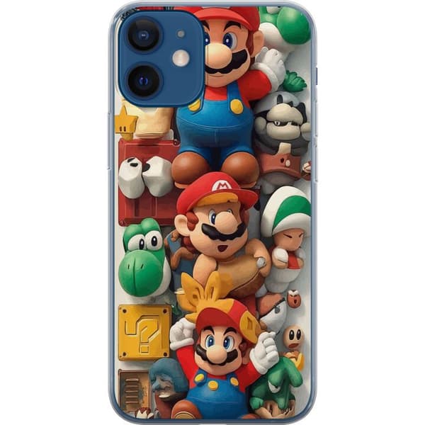 Kompatibelt Mobildeksel til Apple iPhone 12 mini Kollasj av ikoniske Super Mario-karakterer
