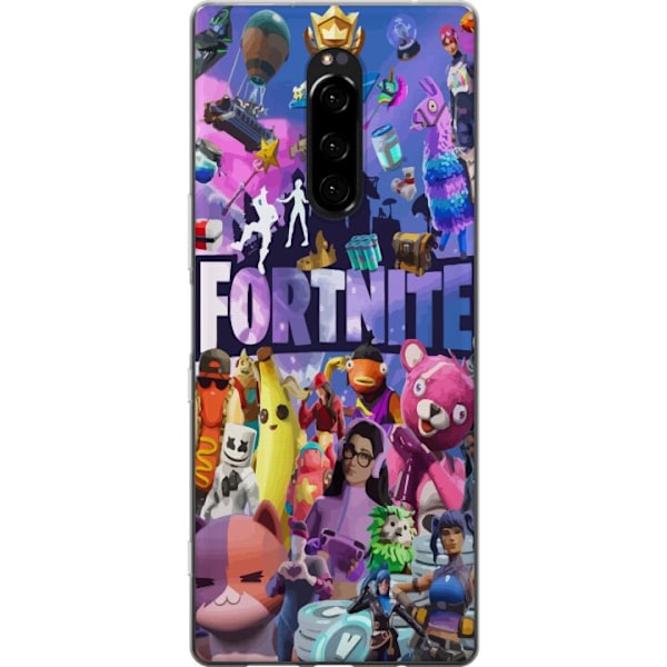 Sony Xperia 1 Gjennomsiktig deksel Fortnite Skins Emotes Battl