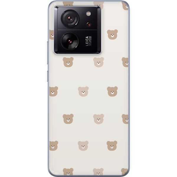 Xiaomi 13T Läpinäkyvä kuori Teddy-tausta - söpöt teddykarhut pehmeällä taustalla