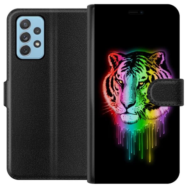 Kompatibelt Plånboksfodral till Samsung Galaxy A52 5G Neon Tiger