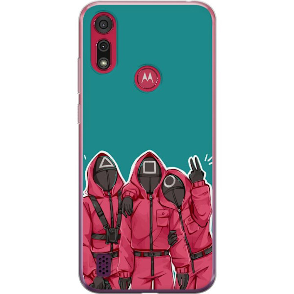 Motorola Moto E6s (2020) Läpinäkyvä kuori Squid Game Hahmot Graafinen Suunnittelu Sarjakuvasarjan Hahmot Suosittu TV-Teema Aasialainen Tyyli Jänni