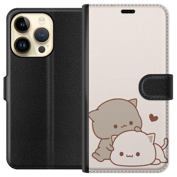 Apple iPhone 14 Pro Lompakkokotelo Kawaii Söpö Kissat