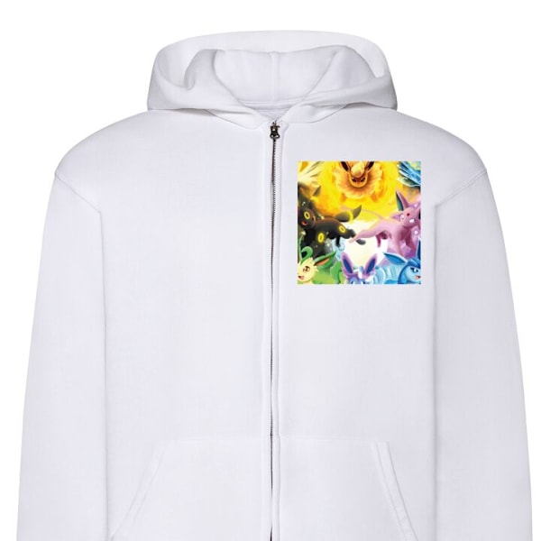 Zip-Hoodie | Hættetrøje med Lynlås til Voksne Pokemon hvid XL