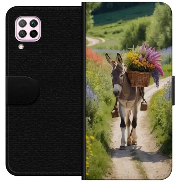 Huawei P40 lite Plånboksfodral Åsna Djurmotiv Rolig Design Naturmotiv Populär Dekor Humor Grafiskt Djurtema Exotiskt
