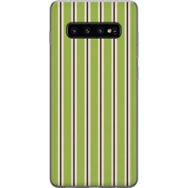 Kompatibelt Mobildeksel til Samsung Galaxy S10 Matcha Stripe grønn