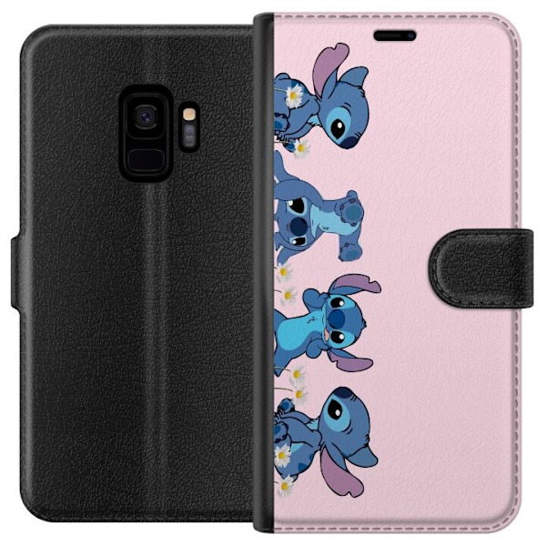 Samsung Galaxy S9 Plånboksfodral Stitch Skratt & Bus – Perfekt för Mobilskal eller Poster
