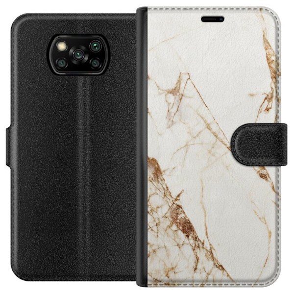 Xiaomi Poco X3 NFC Lompakkokotelo Valkoinen marmori