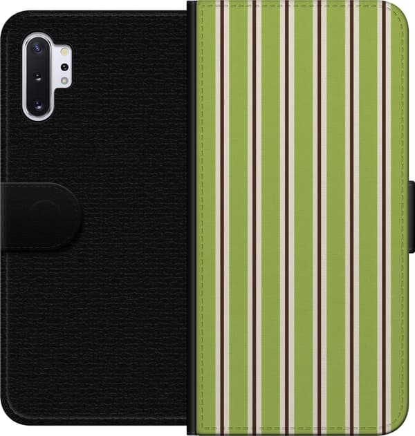 Yhteensopiva Lompakkokotelo Samsung Galaxy Note10+ Matcha Stripe vihreä