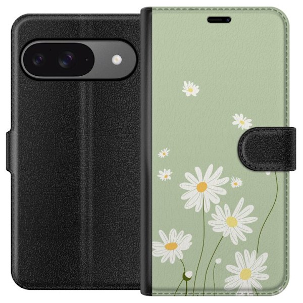 Google Pixel 9 Pro Plånboksfodral Prästkragar – blommigt m