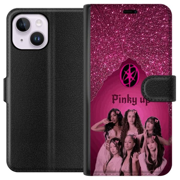 Kompatibel Tegnebogsetui til Apple iPhone 15 Plus KATSEYE Pinky Up pink
