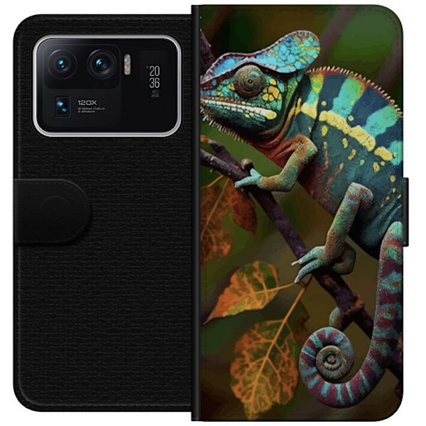 Xiaomi Mi 11 Ultra Plånboksfodral Ödla Grafisk Streetwear Design Djurmönster Modern Urban Stil Populärt Motiv Kreativ Art Trend