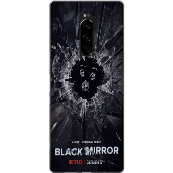 Sony Xperia 1 Läpinäkyvä kuori Black Mirror Sci-Fi Netflix -sarja Dystopia Teknologia Cyberpunk Synkkä TV Videopeli Teema